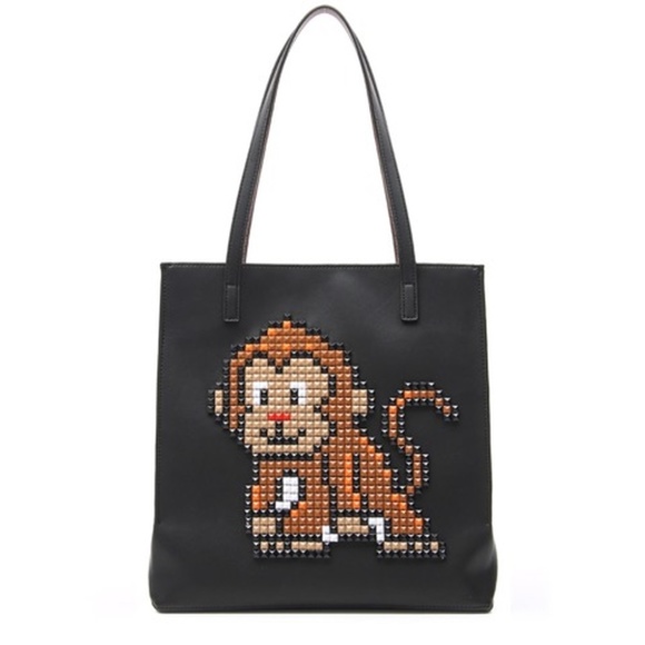 Authentic New Vegan Braccialini Tua Pixel Shopping Bag - Picture 1 of 8